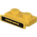 LEGO Yellow Plate 1 x 2 with Door Rail with Yellow &#039;ZURUHXI&#039; on Black Background Sticker (32028)