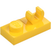 LEGO Gelb Platte 1 x 2 mit oben Clip ohne Lücke (44861)