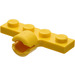 LEGO Jaune assiette 1 x 4 avec Douille à rotule (Long avec 2 emplacements)