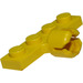 LEGO Yellow Plate 1 x 4 with Ball Joint Socket (Long with 4 Slots)