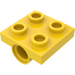LEGO Gelb Platte 2 x 2 mit Loch mit unter Kreuzstütze (10247)