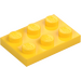 LEGO Jaune assiette 2 x 3 (3021)