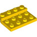 LEGO Yellow Plate 3 x 4 x 0.7 Rounded (3263)