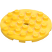 LEGO Yellow Plate 6 x 6 Round with Pin Hole (11213)