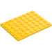 LEGO Amarillo Placa 6 x 8 (3036)