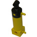 LEGO Gelb Pneumatic Zylinder - Zwei Way mit Platz Base und Schwarz Deckel
