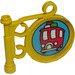 LEGO Yellow Pole Sign with Bus Sticker (2038)