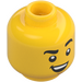 LEGO Yellow Police Cadet, Male (spiked Hair) Minifigure Head (Recessed Solid Stud) (3626 / 101373)