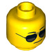 LEGO Yellow Police Officer Head with Black Sunglasses (Recessed Solid Stud) (3626)