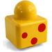 LEGO Amarillo Primo Ladrillo 1 x 1 con 3 Rojo Circles (31000)