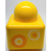 LEGO Geel Primo Steen 1 x 1 met Colored Rings (31000 / 40997)