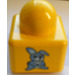 LEGO Jaune Primo Brique 1 x 1 avec Chien / lapin (31000)