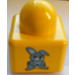 LEGO Giallo Primo Mattoncino 1 x 1 con Cane / Coniglio (31000 / 51608)