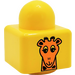 LEGO Gelb Primo Stein 1 x 1 mit Giraffe Kopf und Palm Baum oben (31000 / 82408)