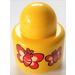 LEGO Yellow Primo Round Rattle 1 x 1 Brick with butterflies (31005)