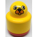 LEGO Yellow Primo Round Rattle 1 x 1 Brick with Red Base and Animal Face (31005)