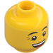 LEGO Yellow Queasy Man Minifigure Head with Smile (Recessed Solid Stud) (17956 / 23102)