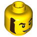 LEGO Yellow Race Car Guy Minifigure Head (Recessed Solid Stud) (3626 / 38205)