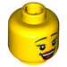 LEGO Yellow Red Cheerleader Head (Safety Stud) (3626 / 10776)