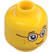 LEGO Yellow Red Glasses Minifigure Head (Recessed Solid Stud) (3626 / 26882)