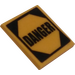 LEGO Yellow Roadsign Clip-on 2 x 2 Square with Danger Sticker with Open &#039;U&#039; Clip (15210)