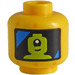 LEGO Yellow Robot Head with Alien Pilot (Safety Stud) (3274)