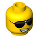 LEGO Yellow Rock Star Minifigure Head (Recessed Solid Stud) (3626 / 18195)