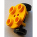 LEGO Yellow Round Plate 2 x 2 with Black Wheels