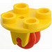 LEGO Jaune Round Plate 2 x 2 with Red Wheel