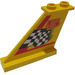 LEGO Gul Ror 1 x 3 x 4 med &#039;5&#039;, Svart og Hvit Checkered Flagg (Venstre) Klistremerke (2340)