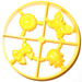 LEGO Yellow Scala Accessories Sprue with Bow, Flower, Butterfly and Beetle (33052)