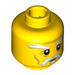LEGO Yellow Sensei Wu Head (Recessed Solid Stud) (93622 / 94408)