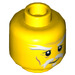 LEGO Yellow Sensei Wu - tan and gold robes Minifigure Head (Recessed Solid Stud) (3626 / 20619)
