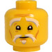 LEGO Yellow Sensei Wu with long Robe Minifigure Head (Recessed Solid Stud) (3626 / 34979)