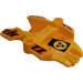 LEGO Yellow Shell 5 x 7 x 2 with Axle with Meltdown Logo and Hazard Stripes Sticker (87820)