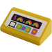 LEGO Yellow Slope 1 x 2 (31°) with &#039;$&#039;, Rainbow, Heart and Buttons on a White Background Sticker (85984)