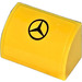 LEGO Geel Helling 1 x 2 Gebogen met Mercedes Ster Sticker (37352)