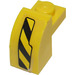 LEGO Yellow Slope 1 x 2 x 1.3 Curved with Plate with Black and Yellow Danger Stripes (Left) Sticker (6091)