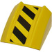 LEGO Yellow Slope 1 x 2 x 2 Curved with Black and Yellow Danger Stripes (Right Side) Sticker (28659)