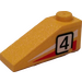 LEGO Geel Helling 1 x 3 (25°) met &quot;4&quot; (Rechtsaf) Sticker (4286)