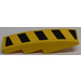 LEGO Yellow Slope 1 x 4 Curved with Black And Yellow Stripes Model Left Side Sticker (11153)