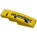 LEGO Yellow Slope 1 x 4 Curved with &quot;NUTRAX&quot; text (Left) Sticker (11153)
