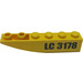 LEGO Yellow Slope 1 x 6 Curved Inverted with Black &#039;LC 3178&#039; Model Right Side Sticker (41763)