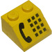 LEGO Jaune Pente 2 x 2 (45°) avec Noir Phone (3039)