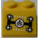 LEGO Yellow Slope 2 x 2 (45°) with Control Panel with Circular Chima Logo Sticker (3039)