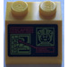 LEGO Geel Helling 2 x 2 (45°) met &quot;ESCAPED&quot;, Joker Gezicht en Computer Screen Sticker (3039)