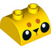 LEGO Gelb Steigung 2 x 2 Gebogen mit 2 Bolzen auf oben mit Augen und Orange Dots (30165 / 57423)