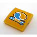 LEGO Yellow Slope 2 x 2 Curved with Blue and Yellow Logo Octan and &#039;Octan E&#039; Sticker (15068)