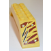 LEGO Gelb Steigung 2 x 2 x 10 (45°) Doppelt mit Dark-rot Tiger Streifen, 2 Klaue Scratch Marks (Links Der Rücken) Aufkleber (30180)