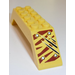 LEGO Yellow Slope 2 x 2 x 10 (45°) Double with Dark-Red Tiger Stripes, 3 Claw Scratch Marks (Right back) Sticker (30180)